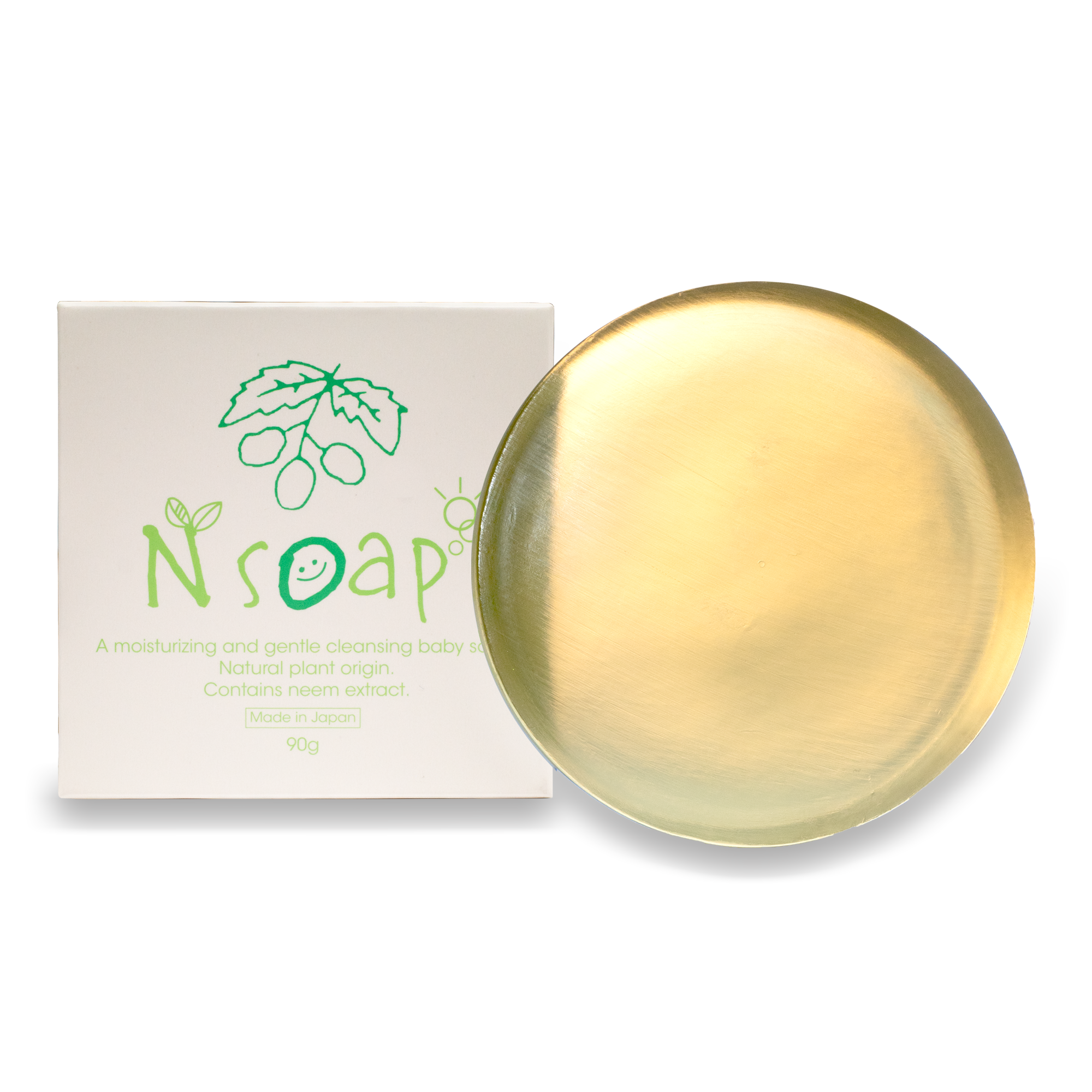 Nsoapのパッケージと透明な丸形固形石鹸